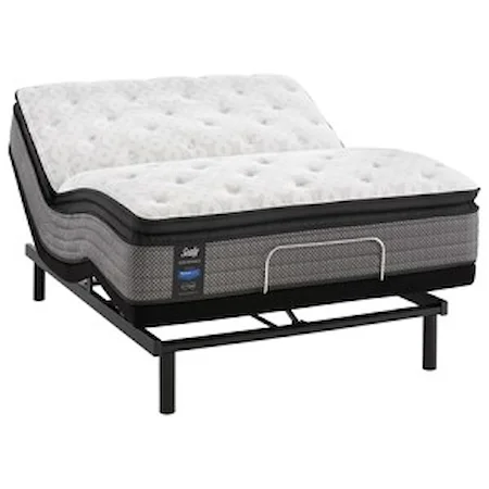 Queen 13 1/2" Plush Euro Pillow Top Encased Coil Mattress and Ergomotion Inhance Power Base